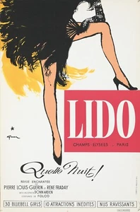 Original Vintage Poster Gruau Lido Quelle Nuit Cabaret Paris 1964 - Picture 1 of 1