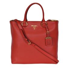 Prada Vitello Phenix Red Leather Shopping Tote 1BG865