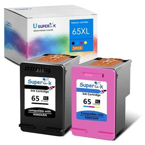 Compatible with HP 65XL DeskJet 3720 3755 ENVY 5010 5020 5030 2PK Ink Cartridge - Picture 1 of 9