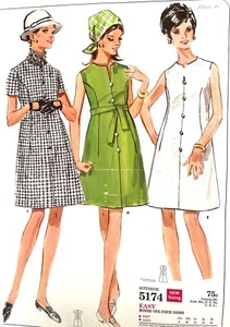 Vestido Butterick Misses años 60 sin sobre patrón 5174 talla 14 SIN CORTAR FF - Imagen 1 de 3