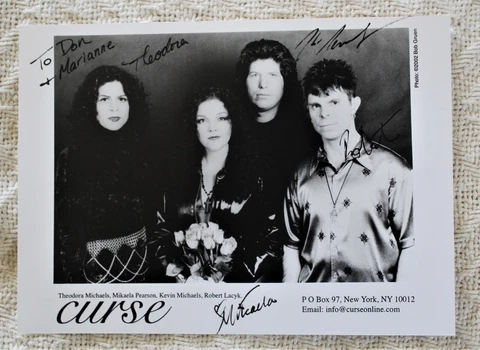2002 CURSE (ROCK BAND) SIGNED B&W PHOTO BY ALL 4 MEMBERS (THEODORA MICHAELS +) Cover