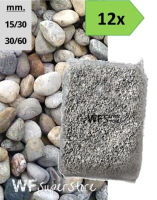 WUEFFE Ciottoli di Torrente - 12 sacchi da 25 kg - sassi fiume pietre giardino
