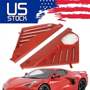 Gloss Red Engine Covers Engine Bay Panel Trim Cover 2X For Corvette C8 2020-2024 - Picture 1 of 14