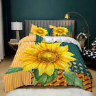 Vintage Sunflower Bedding Set Queen Quilt/Doona Cover Pillowcase