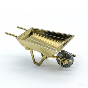 Vintage Brass Wash Figure Wheelbarrow Miniature Figure Punziert 8x3cm - Picture 1 of 12