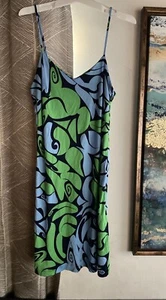 Miu Miu Stretch Minikleid Gr. XS grün blau Spaghettiträger Einteiler - Bild 1 von 12