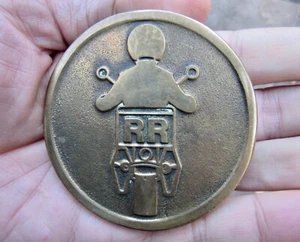 Fibbia cintura vintage ROUGH RIDERS RR moto CLUB chopper 1% MC bronzo RARA VG+ - Foto 1 di 4