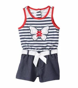 KID'S HEADQUARTERS Toddler Girl 3T, 4T Striped Butterfly Romper NWT $38 - Picture 1 of 1