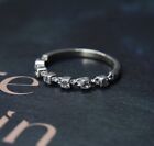 CZ diamond sterling silver band | Tapper ring enhancer | Gift for wife C6800