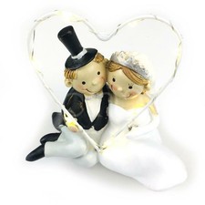Coppia di sposi coppia di sposi statuetta matrimonio decorazione matrimonio con cuore LED e batteria