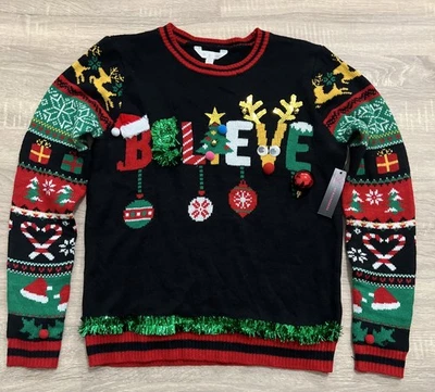 Suéter NoBo Christmas BELIEVE Jingle Bells Adorno 3D Niñas Talla LG JUNIOR Foto 1 de 4
