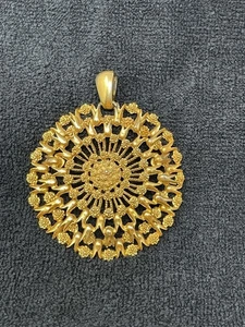 Vintage goldfarbener filigraner Starburst Anhänger nur - mutiger Statement Schmuck 70er - Bild 1 von 8