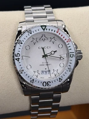 GUCCI YA1363376 Unisex Dive White Wristwatch 40mm - Image 1 of 4