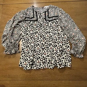 Maurices Shirt Women's Size XL Black Pink Leopard Print Pattern Loose 3/4 Sleeve - Picture 1 of 7