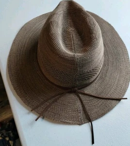 Cappello Time And True impacchettabile pieghevole floppy spiaggia viaggio crociera marrone erba donna - Foto 1 di 6
