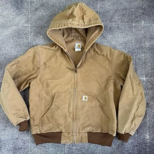 Chaqueta de trabajo activa forrada térmica marrón de lona firme Carhartt J131 para hombre talla L - Imagen 1 de 6