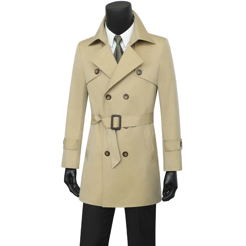 Windbreaker Men Autumn New Korean Style Slim Fashionable British Style Long Coat - Image 1 of 4
