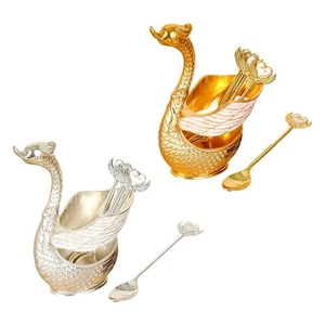 Coffee Dessert Spoon Set Swan Tableware Holder Base for Farmhouse Party - Picture 1 of 15