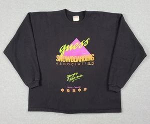Vtg Guess Snowboarding Association Denver Colorado Crew Neck Sweatshirt 1989 - Picture 1 of 8
