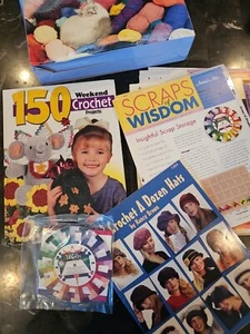 Annies Scrap Crochet Club Patterns lot of 24 household clothing knitting + Books - Picture 1 of 17