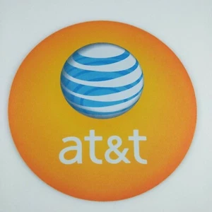 AT&T Mouse Pad Round Rubber ATT Mouse Pad Orange 8x8 inches - Picture 1 of 2