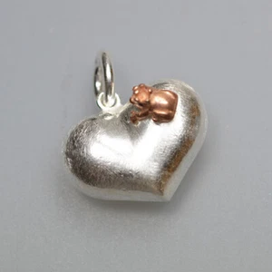 Herz Frosch König Anhänger 925er Silber Symbol Schmuck Neu - Picture 1 of 3