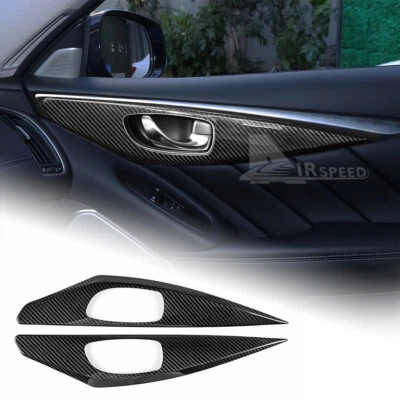For Infiniti Q50 13-22 Q60 16-22 REAL HARD Carbon Fiber Foont Door Handle Cover - Imagem 1 de 4
