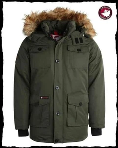CANADA WEATHER GEAR Cappotto Parka Uomo Giacca Isolata Taglia M - W Cappuccio Pelliccia Ecopelliccia - Foto 1 di 4