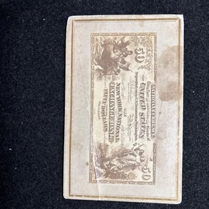 1866 Naramore PhotoCard, Anti-Counterfeiting $50 New York National Exchange Bank - Picture 1 of 2