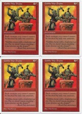 MTG: GOBLIN WAR DRUMS 5th Edition COMMON; played, Excellent condition x4