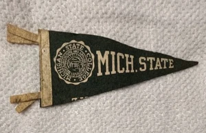 Vintage Circa 1950's Michigan State University MSU Felt Mini 9" Pennant Early - Picture 1 of 3