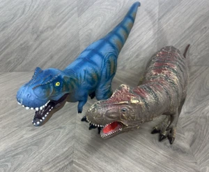 2 x Gummi T Rex Dinosaurier - Größe grün 26 in blau 23 Zoll - Bild 1 von 7