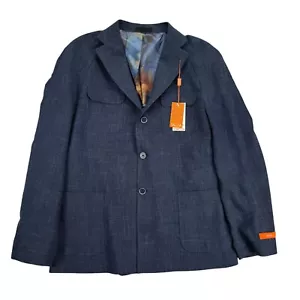 Tallia Mens Slim Fit Lightweight Raglan Sport Coat Blue 42R - Picture 1 of 5