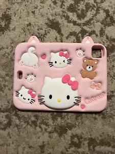 New Hello Kitty Bear Case for iPad Pro 2024 Silicone Tablet Cover Pink 11” - Picture 1 of 5