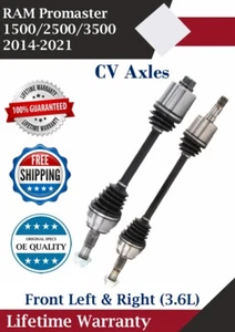 New OE Front CV Axles For 2014-2021 Ram Promaster 1500 2500 3500 Lifetime Warra. - Picture 1 of 14