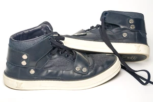 Louis Vuitton Fall/Winter 2012 BLUE GASTON DENIM Cup High Top Sneaker Size 9US - Picture 1 of 9