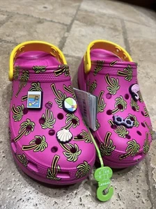 CROCS Cutie Crush Spring Break ClogK Pink Beach Junior Girls J6 Size 6 - Picture 1 of 5