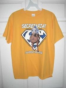 Youth Size Large SECRETARIAT "Super- Horse" Yellow T-Shirt in NEW Condition - Picture 1 of 1