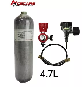 Acecare 4,7L 300Bar PCP Tank Kohlefaser HPA Tank mit Tankstelle M18*1,5 - Bild 1 von 8