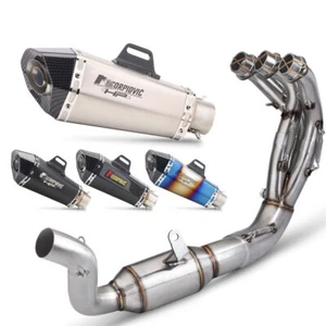 For Yamaha MT09 FZ09 2021-2024 Full Exhaust System 51mm Muffler Pipe Black - Picture 1 of 6