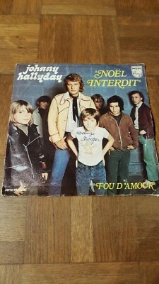 JOHNNY HALLYDAY " NOEL INTERDIT " DISQUE VINYL 45 TOURS - Photo 1/2