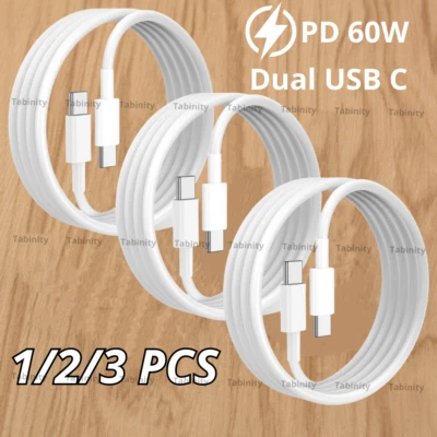 PD 60W USB C Cable Fast Type C Charging Cord Charger For Android Samsung Google - Image 1 of 4