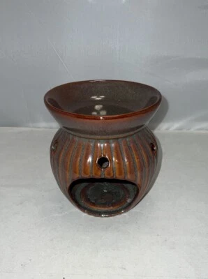 Yankee Candle Wax Burner Tart Oil Warmer Floral Light Brown Neutral Ceramic  - Image 1 of 4