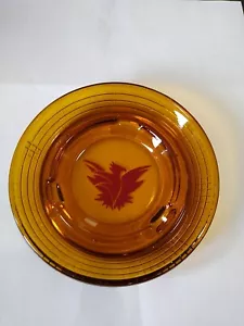 "Cenicero de vidrio ámbar de colección con diseño Phoenix de 5""" - Imagen 1 de 7