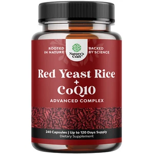 Red Yeast Rice with CoQ10 Supplement Extra Strength Non-GMO Citrinin-Free 240ct - Picture 1 of 8