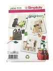 Simplicity 2806 Go Green Reusable 5 Shopping Bags & Totes Sewing Pattern Uncut