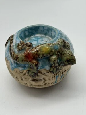 🦎Ceramic Inspirational Hope Inspire Lizard Gecko Candle Votive Holder - Изображение 1 из 4