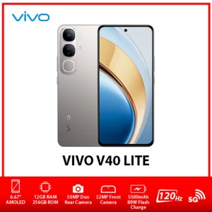 VIVO V40 Lite 5G Dual SIM Unlocked Android Mobile Phone AU – Silver/12GB+256GB - Picture 1 of 5