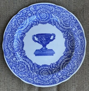 Spode Blue Room Collection Warwick vaso blu bianco piatto Inghilterra usato in ottime condizioni - Foto 1 di 10