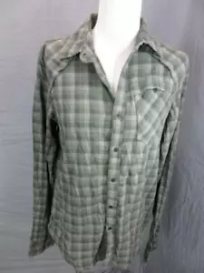 Nau Größe M Herren grün kariert Bio Baumwolle Nylon Langarm Hemd T633 - Bild 1 von 7